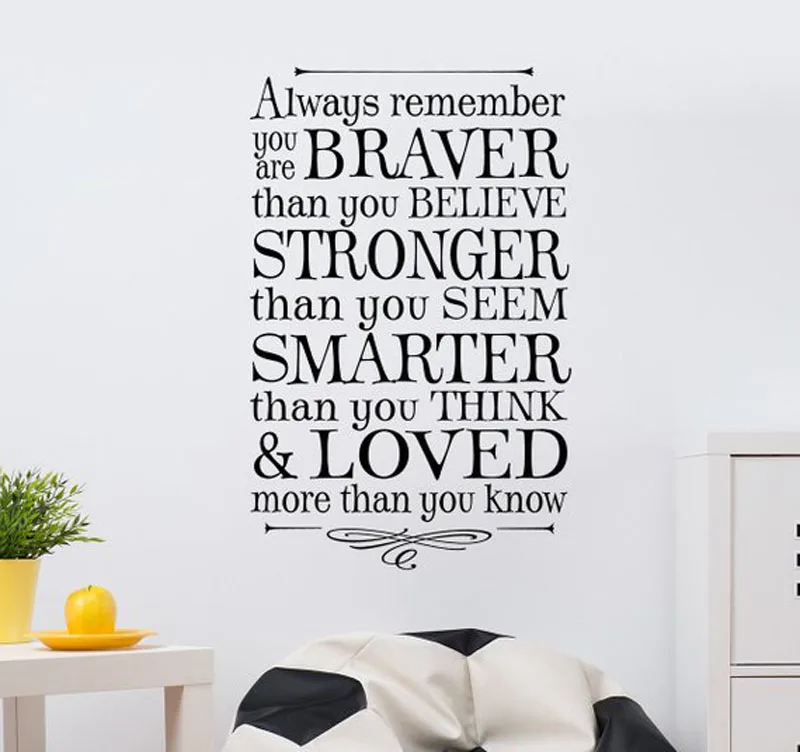 

Наклейка на стену в детскую комнату, Виниловая наклейка «всегда помни, что ты храбрый», декор для детской, домашний декор N129