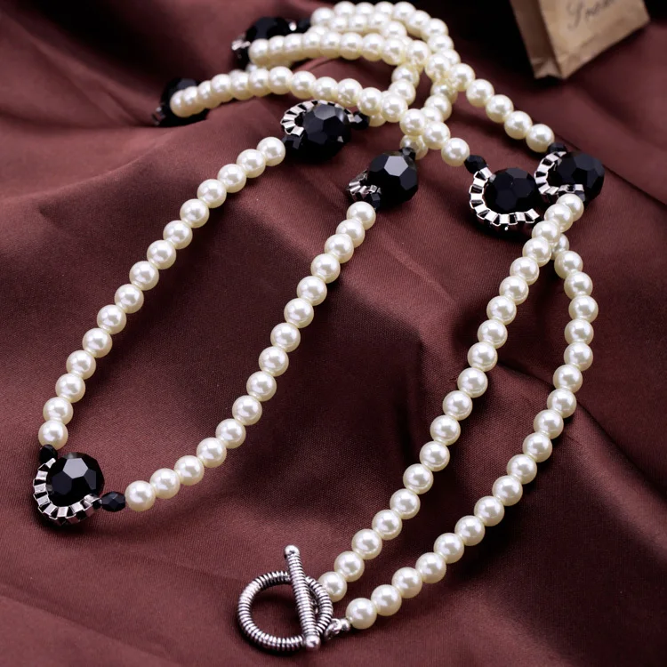 Fashion Necklaces for Women KISS ME New Item Beads Chain Simulated Pearls Long Necklace Jewelry Factory Wholesale | Украшения и