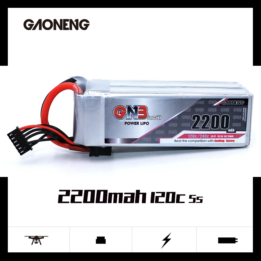 Аккумулятор Gaoneng GNB 2200 мАч 5S1P 18 5 в 120C/240C с разъемом XT60 Strp FPV Квадрокоптер вертолет