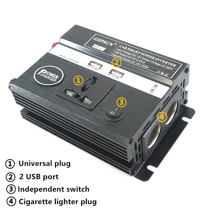 Автомобильный инвертор постоянного тока 12 В в переменный ток 220 В|inverter dc|inverter dc