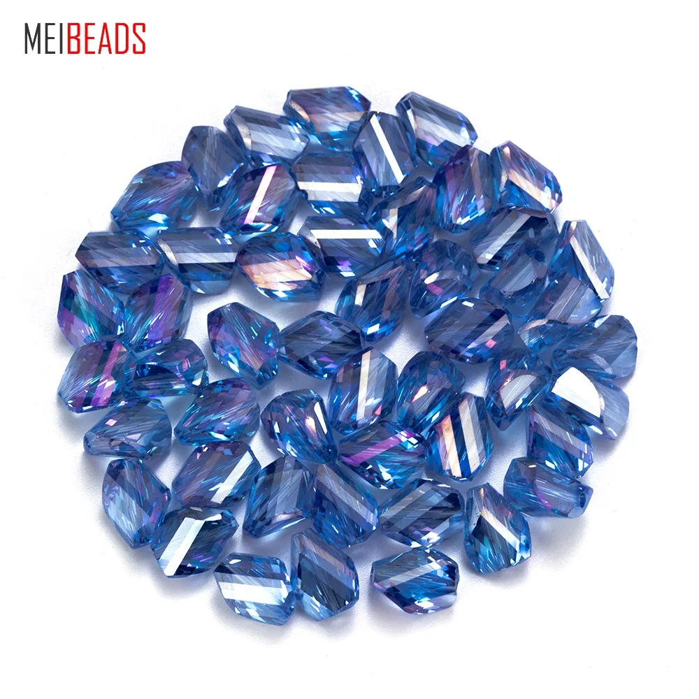 Асимметричные полигональные стеклянные бусины MEIBEADS 20 шт. 10 мм разделители для