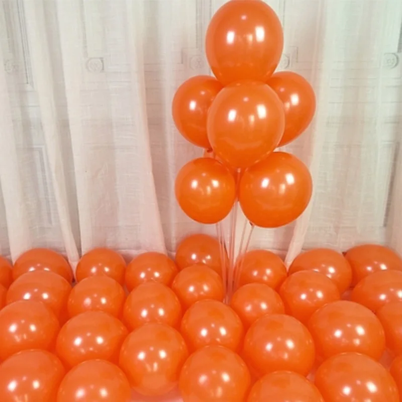 Orange 20/50 шт. 10 дюймов жемчужные латексные шарики для свадебного украшения праздника гелиевые шары Беби Шауэр детский игрушки шарики ко дню рождения - Цвет: Orange