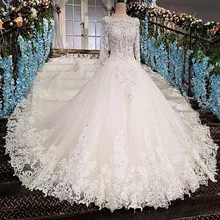 Vestido de noiva casamento кружевное бальное платье с открытой спиной и