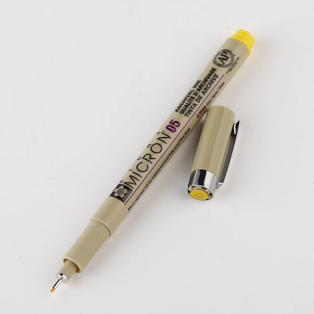 05 045mm yellow SAKURA 1 шт Микрон ручка многоцветный 0,25 мм 0,45 мм маркер акварельные маркеры вкладыши для рисования Dessin Sketch Rotulador 0105 - Цвет: 05 045mm yellow