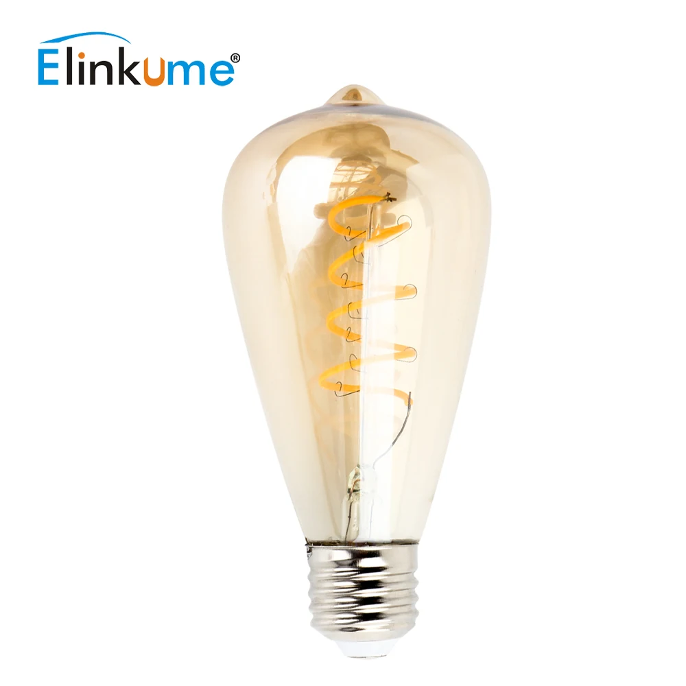 Светодиодная лампа Elinkume E27 Vintange Edison 4 Вт свеча Lampra 220 в 230 В накаливания стеклянная