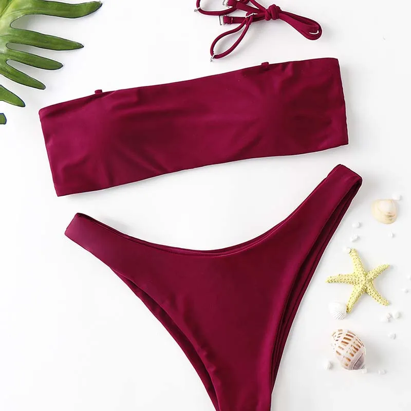 Новинка 2019 года однотонное Бикини топ в европейском и американском стиле летнее