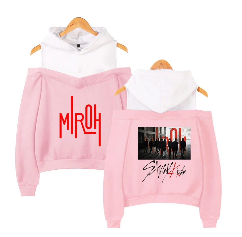 Kpop Stray Kids Miroh High Street уличная мода, толстовки с открытыми плечами, Женская толстовка в стиле хип-хоп, сексуальные толстовки, женские новые идол