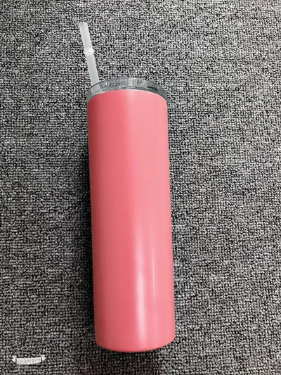 20oz Skinny TumblerC Пустой 20 унций винный стакан с соломинкой из нержавеющей стали с двойными стенками с вакуумной изоляцией кружка персонализированный Тощий стакан Прямая поставка - Цвет: 20oz Skinny TumblerC