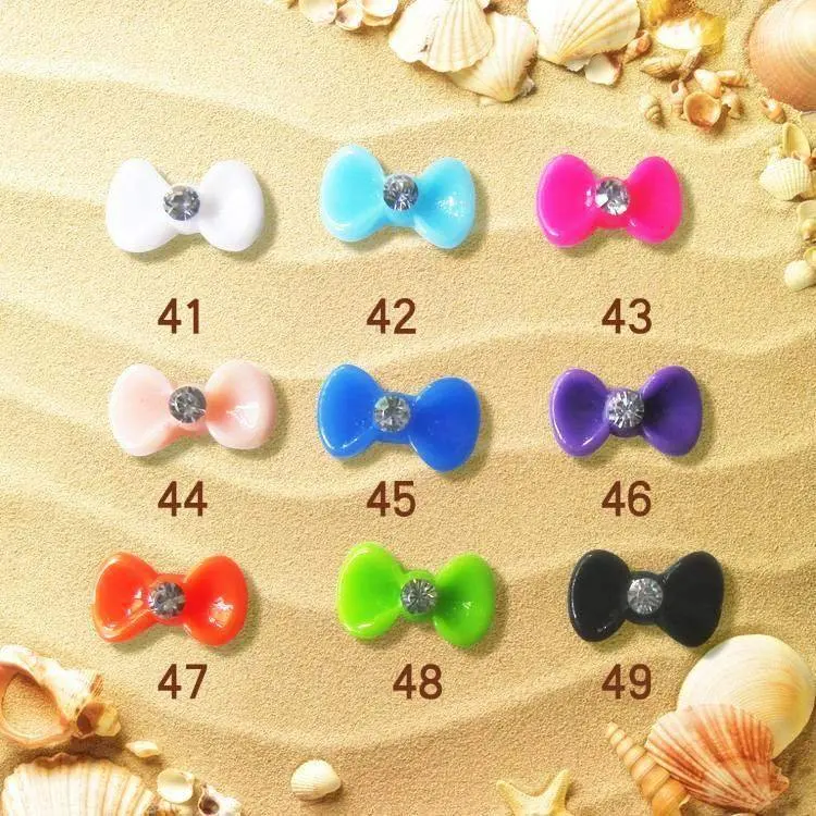 

New bowknot with small diamond design 7x12mm Resin Flatback beads for Nail Art Scrapbooking DIY 200pcs/style