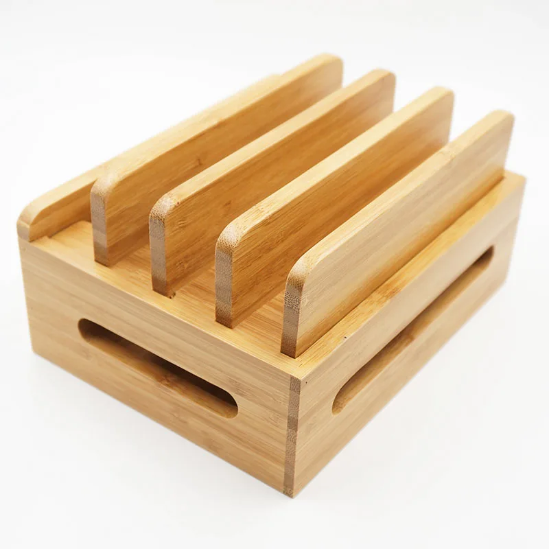 Универсальная док станция из натурального бамбука зарядная органайзер для