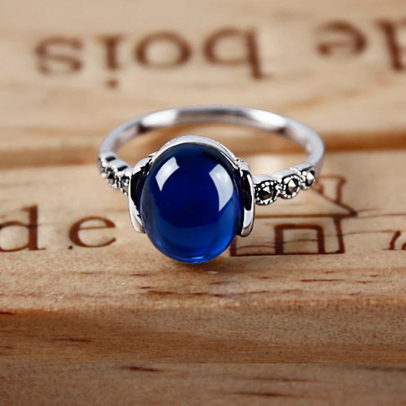 Green Agate 925 Sterling Silver Rings for Women Engagement Wedding Ring Vintage Nature Stone Jewelry | Украшения и аксессуары