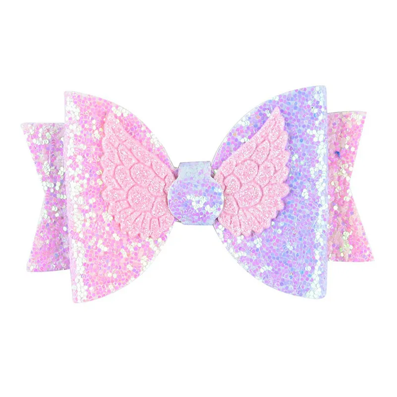20 шт./компл. 3 5 дюймов блестящие принцессы банты для волос с блестками Крылья