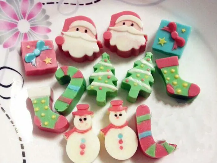 Рождественский торт украшения 12 отверстий Рождественская елка носки со
