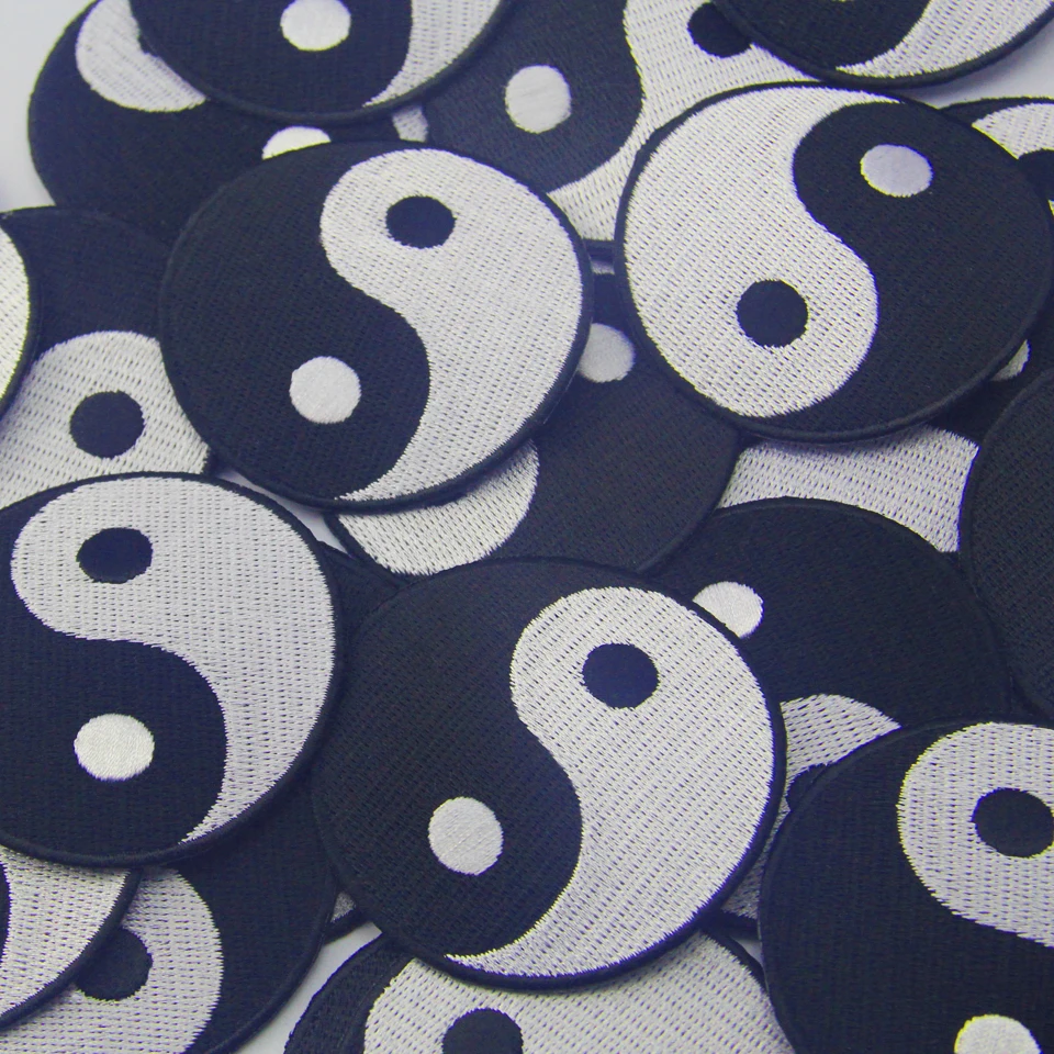 Нашивки с вышивкой клейкая лента для одежды Yin Yang экологичные 3D аппликации детей |