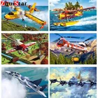 Камни в форме ромба 5D Сделай Сам Алмазная окраска для самолетов Пейзаж Вышивка крестиком Стразы мозаичная картина, выполненная в технике алмазной вышивки украшения дома ZWQ