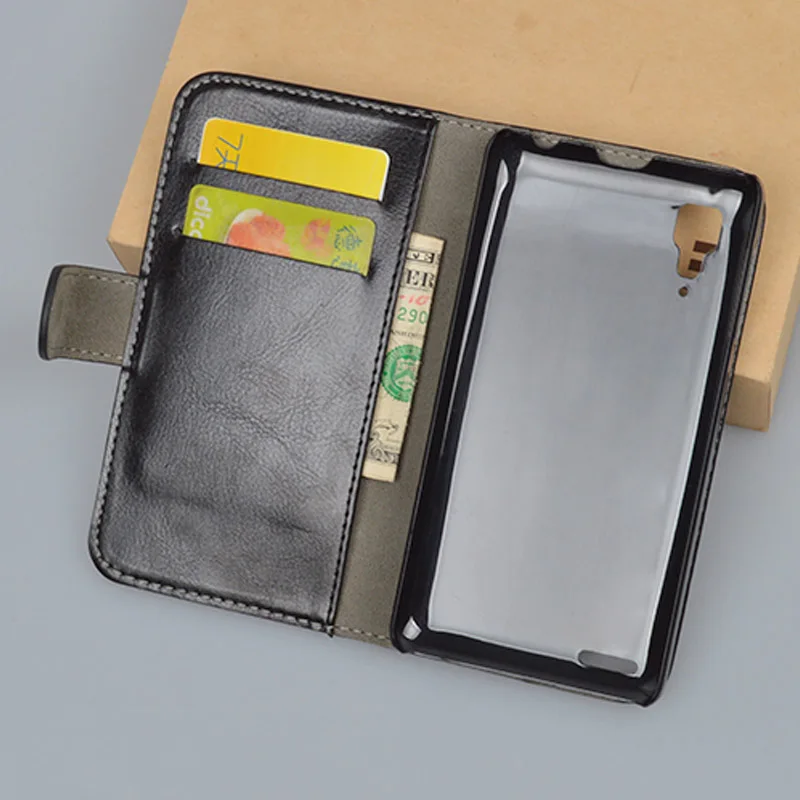 Роскошные P780 жесткий пластиковый кошелек с держателем карты Стенд кожаный чехол