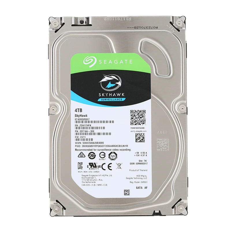 

Seagate Skyhawk 4TB Surveillance Hard 5900 RPM SATA 6Gb/s 64MB Cache 3.5-Inch Internal Drive ST4000VX007