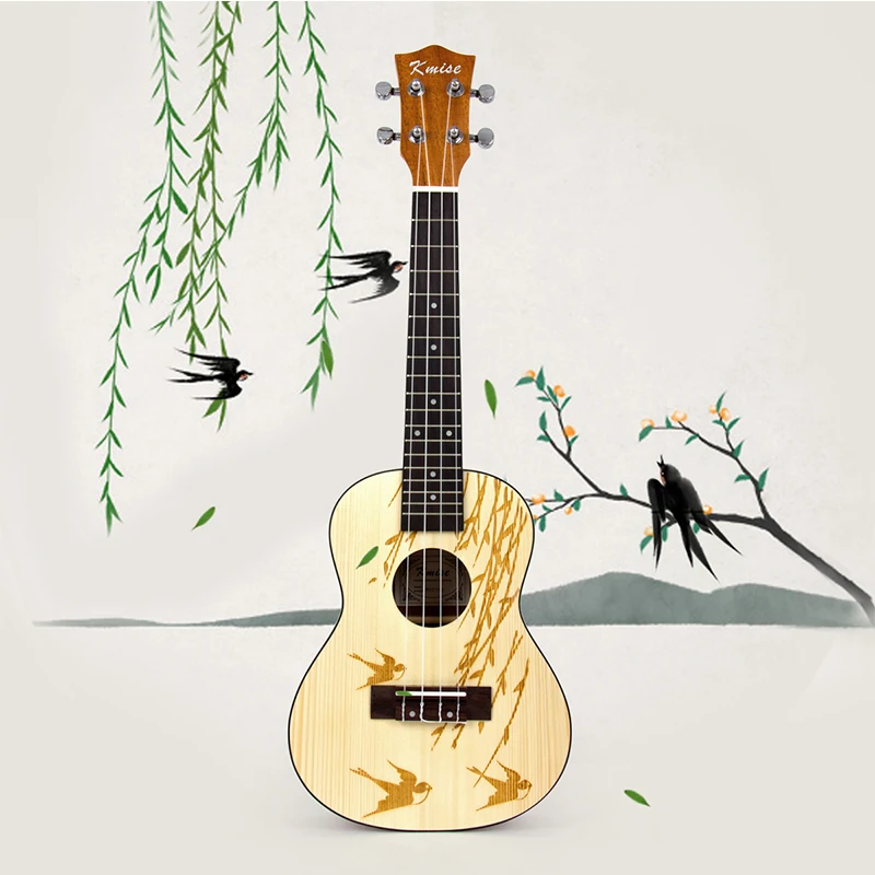 

Kmise Concert Ukulele Solid Spruce Ukelele Uke 4 String Hawaii Guitar 23 inch with Gig Bag
