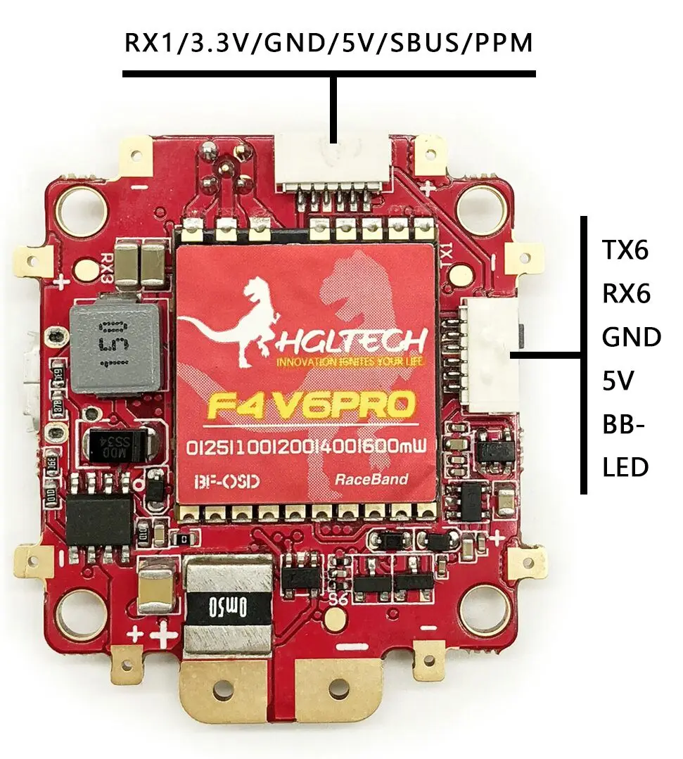Контроллер полета HGLRC F4 V6 PRO 600 мВт 5 8G 48 каналов переключаемый передатчик FPV с в 3 А
