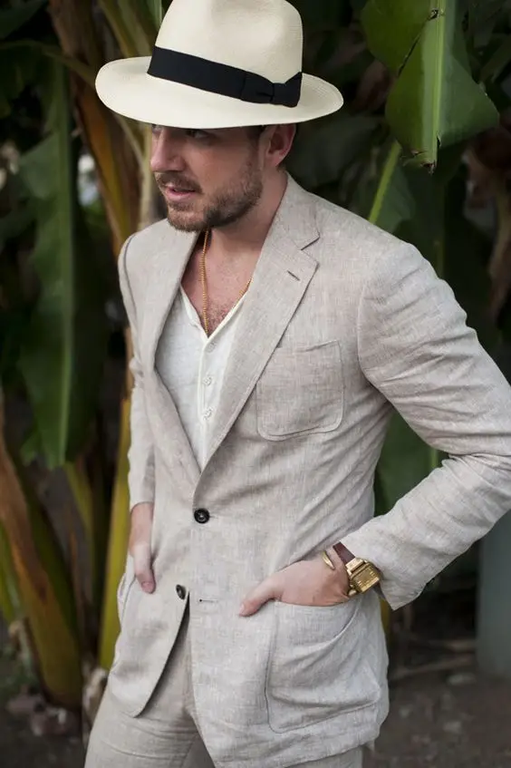 

2017 Latest Coat Pant Designs Ivory Khaki Linen Men Suit Summer Casual Suits Prom Tuxedo Slim Fit 2 Piece Groom Blazer Masculino