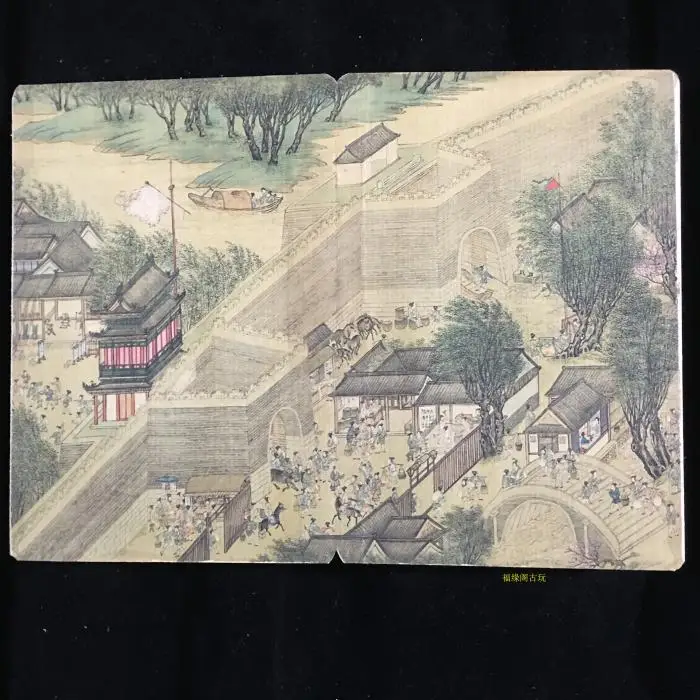 

Ancient painting and calligraphy, Riverside Scene at Qingming Festival, folding picture album, collection of ancient paintings