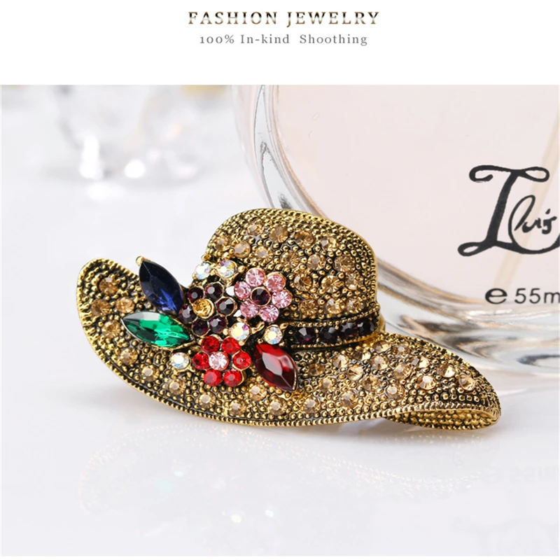 Женская металлическая брошь в форме цветка или шляпы|Броши| |