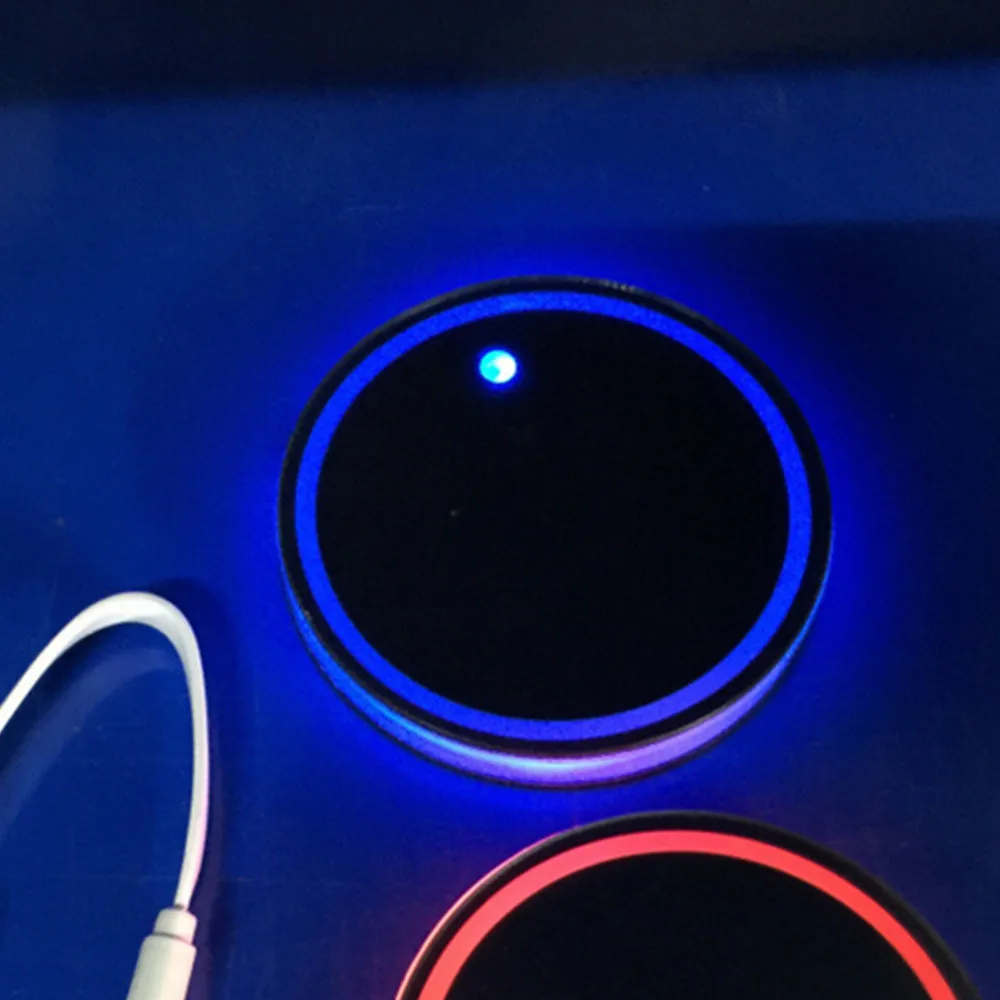 Новинка 2019 Универсальный USB LED Автомобильный подстаканник Коврик