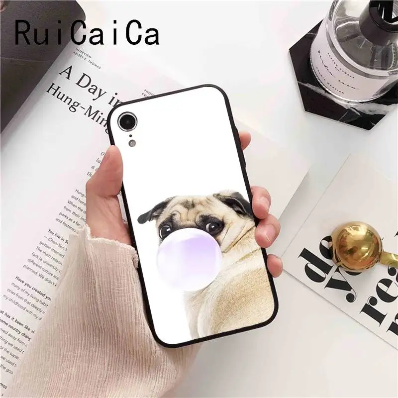Ruicaica животное милый Мопс собака шаблон мягкий чехол для телефона из ТПУ iPhone 8 7 6 6S