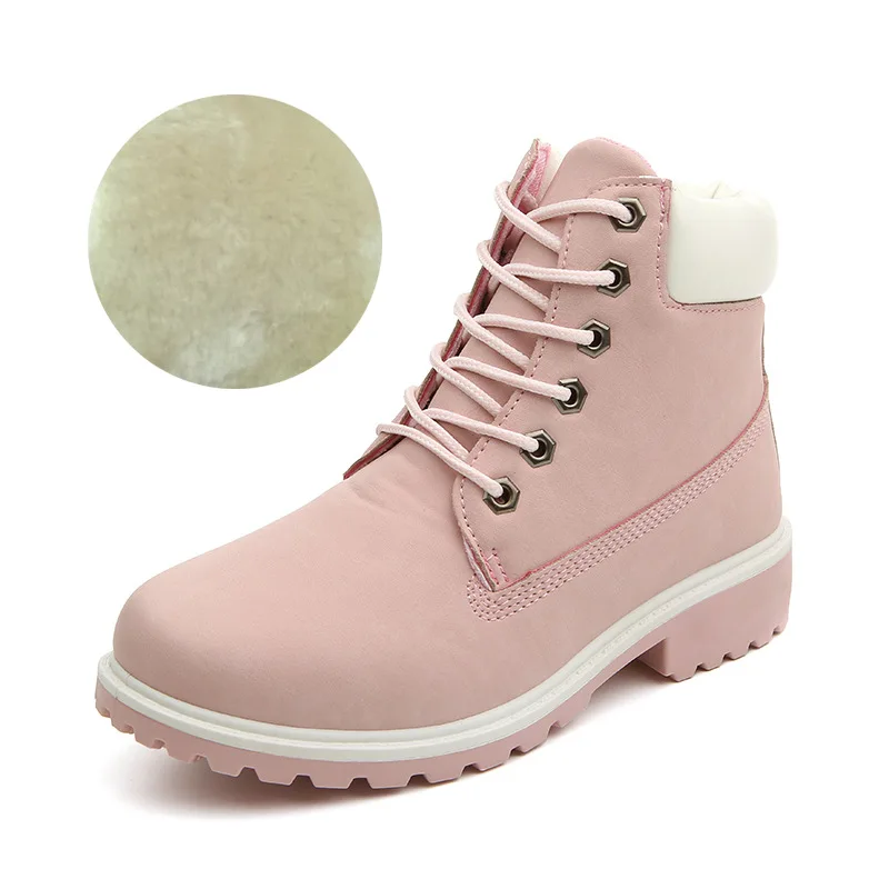 2020 hot autumn winter shoes women flat heel snow boots fashion womens boots with plush brand woman ankle botas hard outsole free global shipping
