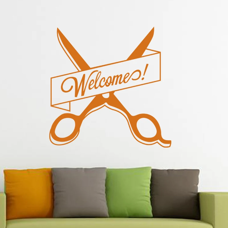 Barber Shop Sticker Customized Chop Bread Decal Posters Vinyl Wall Art Decor Windows Decoration Haircut Shavers Glass Decals | Дом и сад