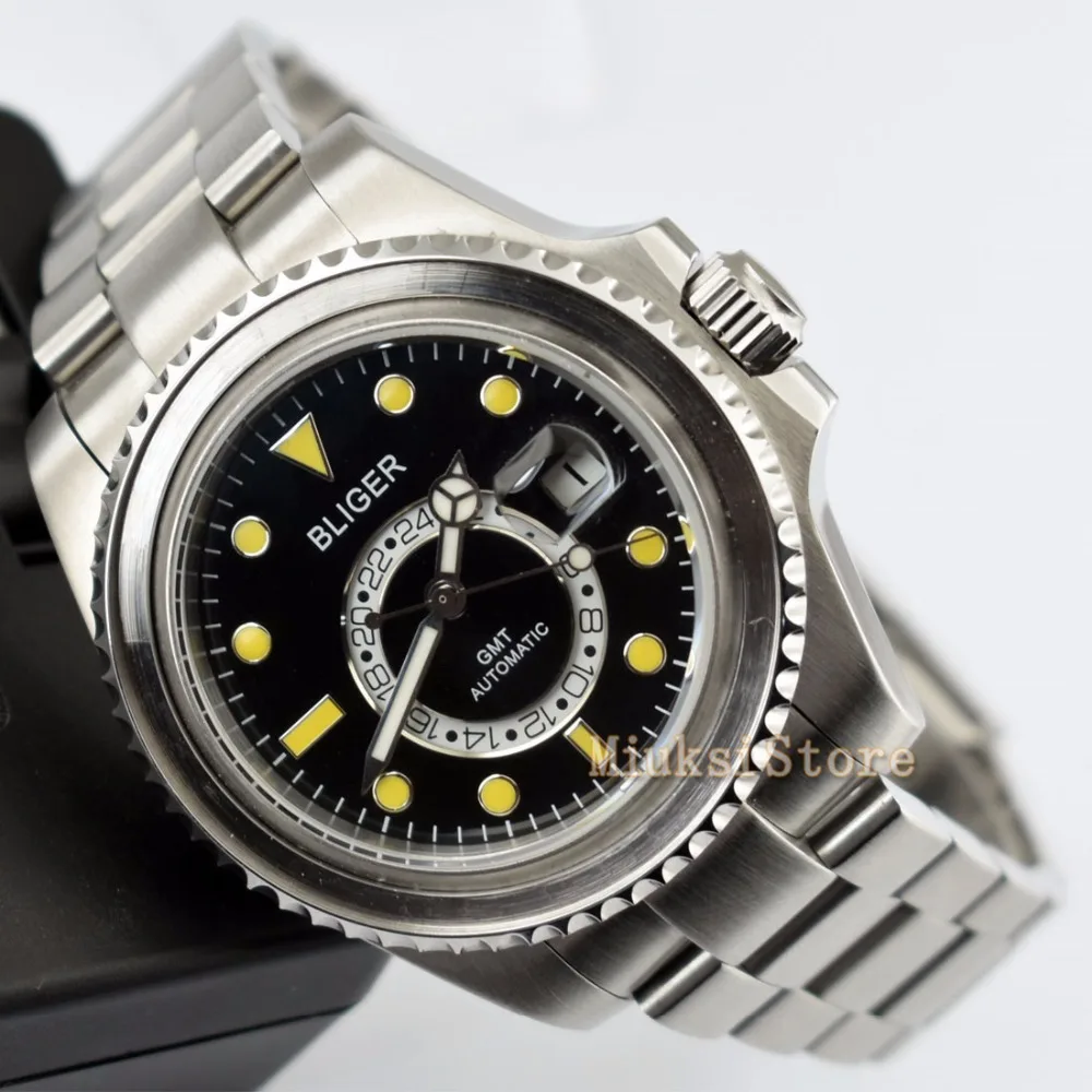 43 мм черный D'origine montre mode pour мужской верх marque automatique multifoncments homme календириор