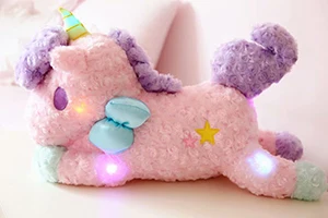 glowing pink A Светящаяся плюшевая кукла-единорог, игрушечный единорог с подсветкой, яркие огни, светящиеся животные, Детская Ночная игрушка для мальчиков и девочек 55 см - Цвет: glowing pink A