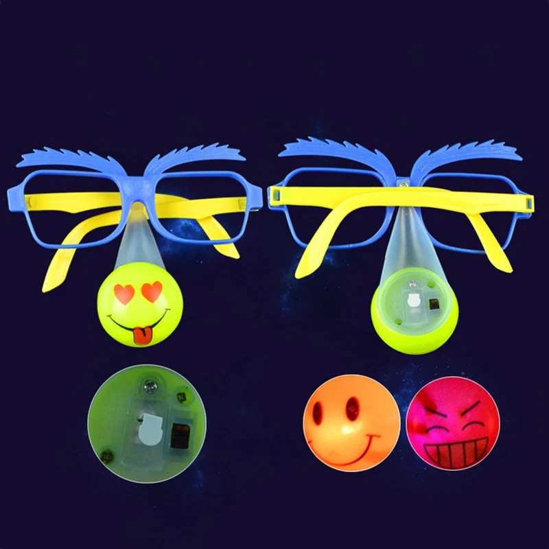 Забавные флэш-очки детские игрушки играющие светящиеся на носу светильник