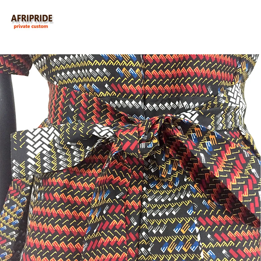 Осенние женские платья AFRIPRIDE, индивидуальное повседневное Хлопковое платье с короткими рукавами и круглым вырезом, длиной до колена, большие размеры, A722545