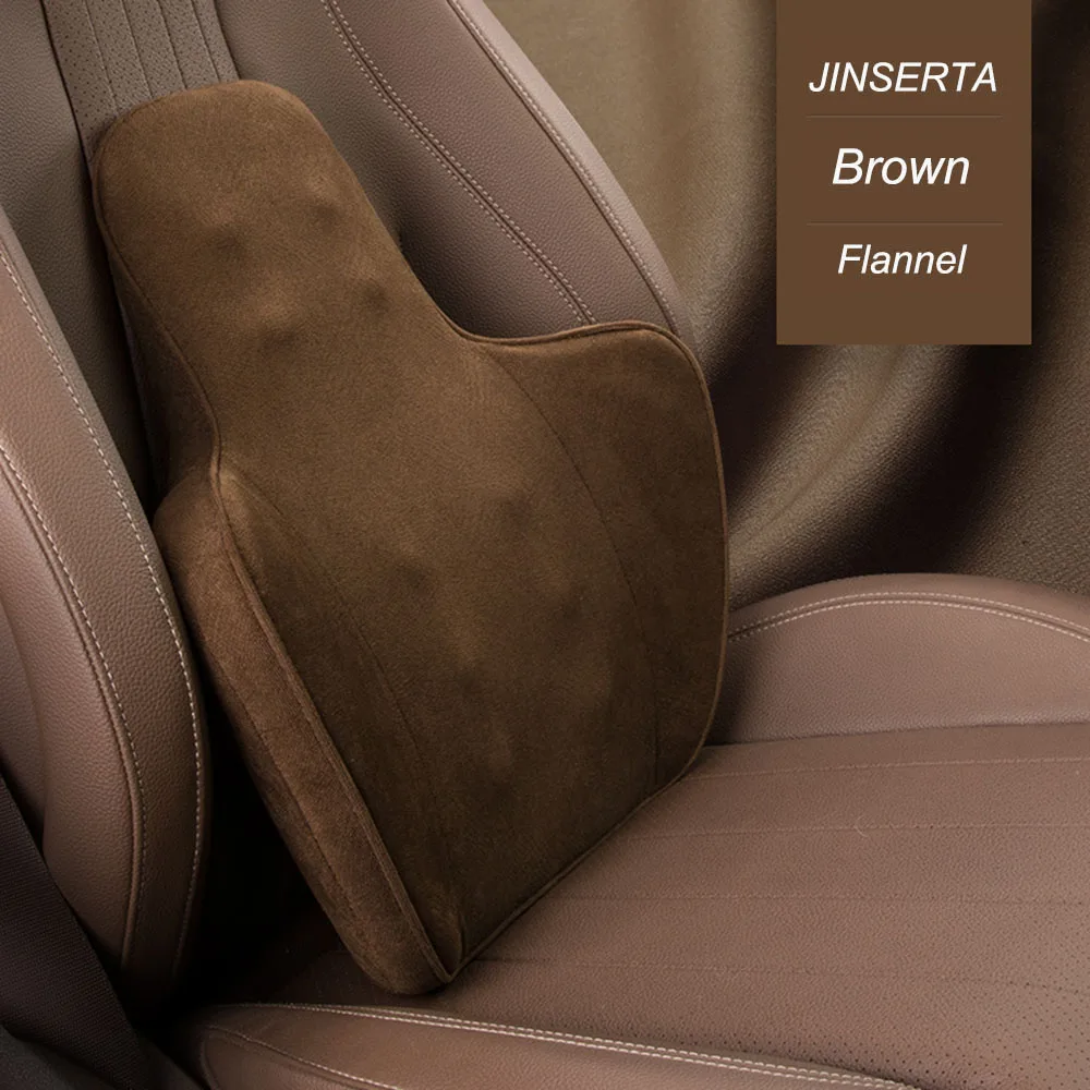 Brown-Waist1 JINSERTA из искусственной кожи подголовник автомобиля подушка для шеи авто подушки сиденья Поддержка спины поясничная Подушка с эффектом памяти чехол для сиденья дорожная подушка - Цвет: Brown-Waist1