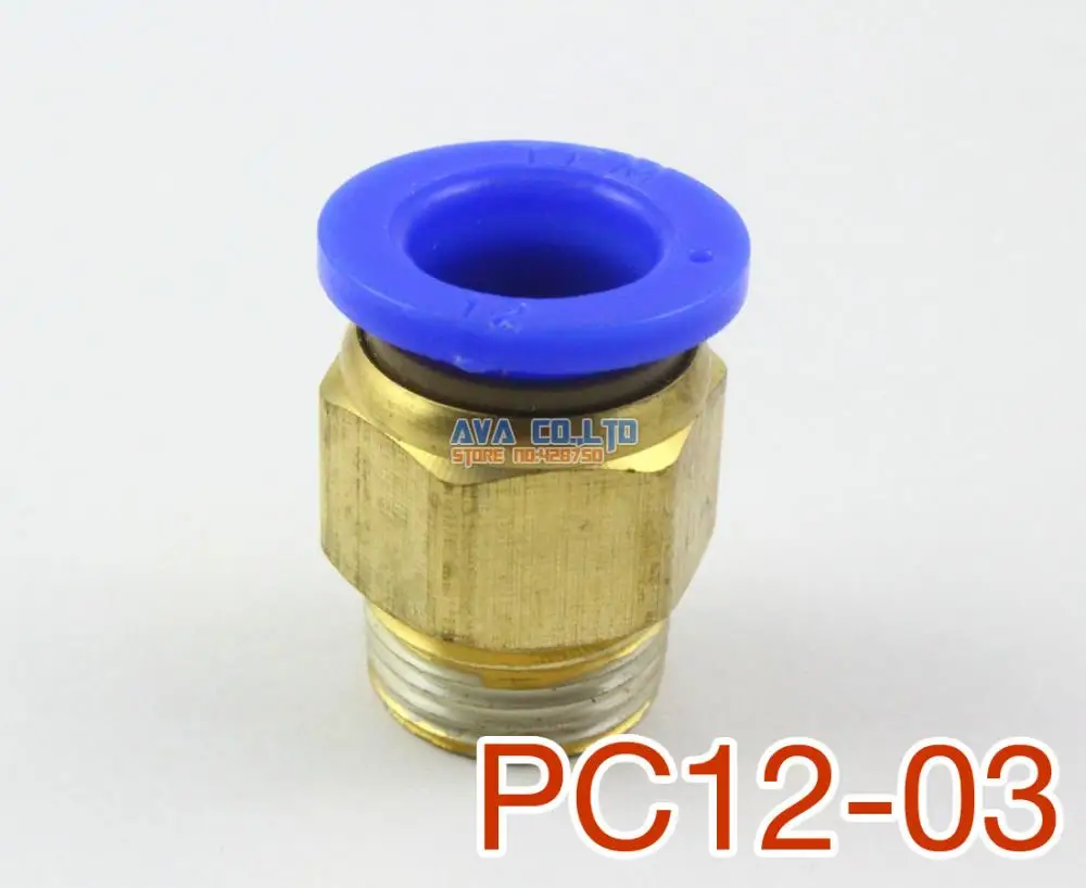 

10 Pieces Tube OD 12mm x 3/8" BSPT Male Straight Pneumatic Connector Push In To Connect Fitting