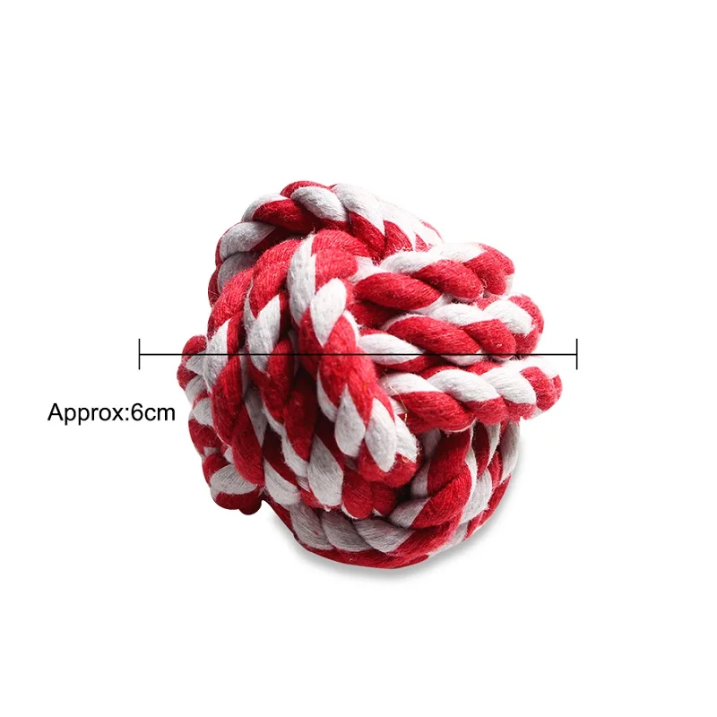 12 Rubber Squeaky Dog Toys Cotton Rope Ball Interactive Dog Toy Drawstring Tennis Ball Pet Chew Knot Puppy Multicolor Bell Ball - Цвет: 12