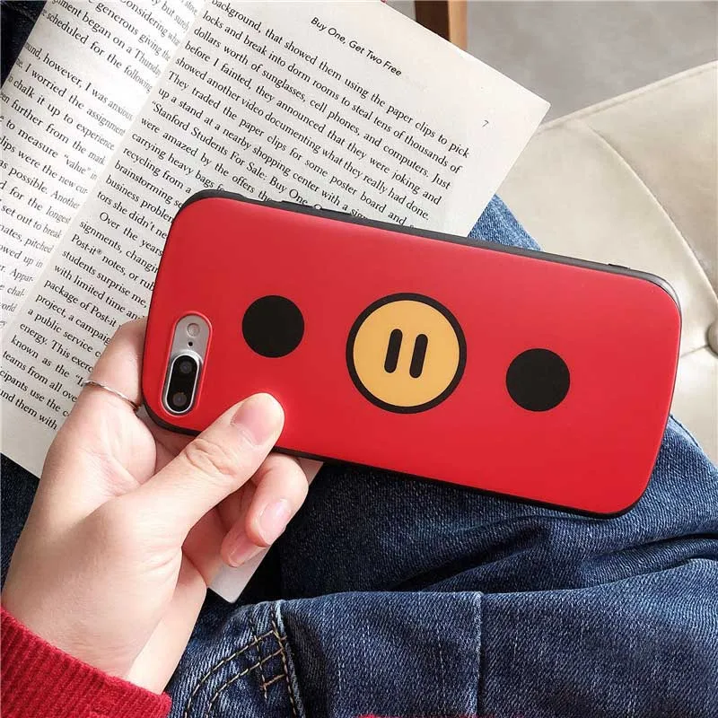 JIBAN Cartoon Cute pig Phone Case for apple iphone 8plus red soft shell 6 6s 6plus 7 7plus X XR XS MAX Back Cover |