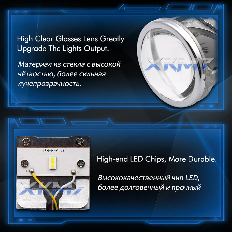 H4 9003 Bi светодиодный проектор линзы для фар Светодиодный светильник EMC Canbus комплект 1,5 Для автомобильные лампы аксессуары для мотоциклов