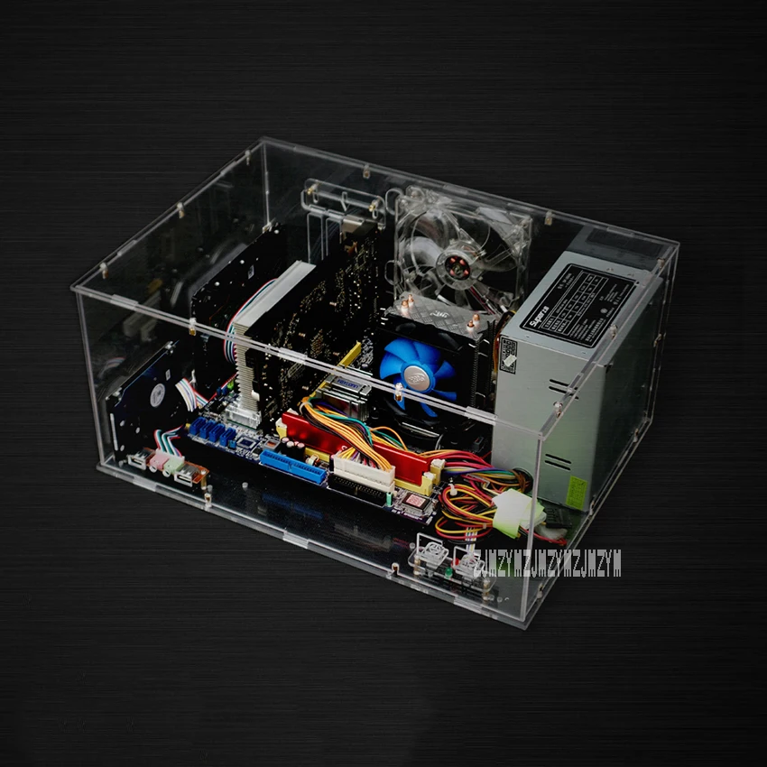 Полный прозрачный DIY персонализированный акриловый чехол для компьютерного корпуса, настольный ПК чехол для компьютера для ATX материнская плата