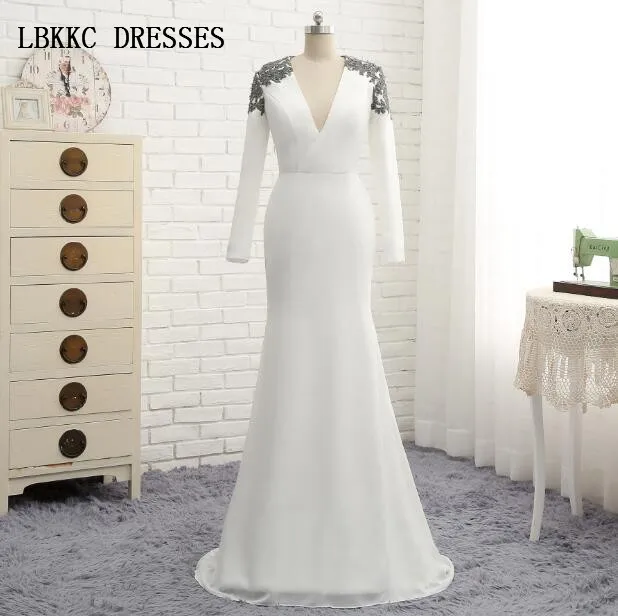 Vestidos De Festa Longo длинный белый вечернее платье Русалка шифон с Кружево Элегантный