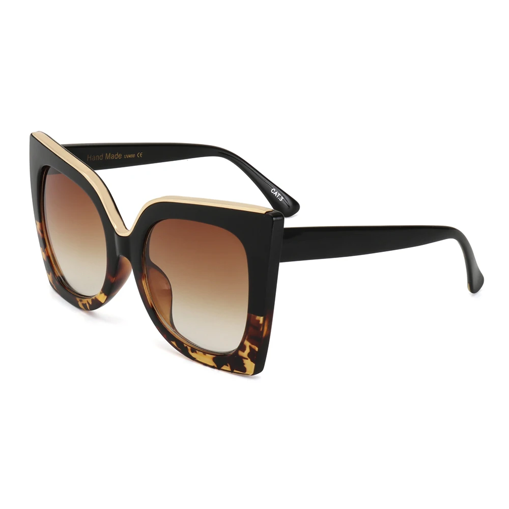 C2-Black-Brown Королевские женские солнцезащитные очки для девушек, новейшие винтажные градиентные линзы, ацетатная оправа, фирменный дизайн, солнцезащитные очки для женщин и мужчин, Oculos UV400 SS668 - Цвет линз: C2-Black-Brown