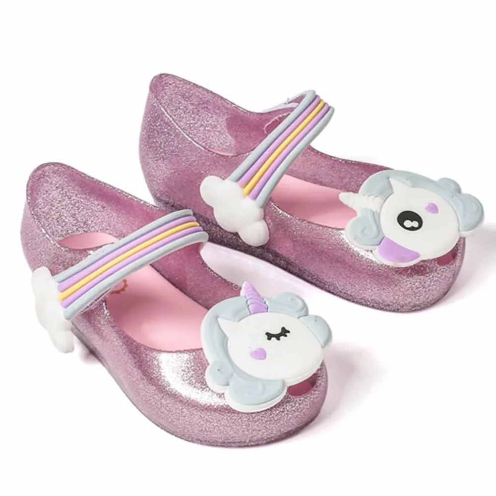 Мини сандалии Melissa 2020 с единорогом новая летняя обувь для девочек желе аргоном