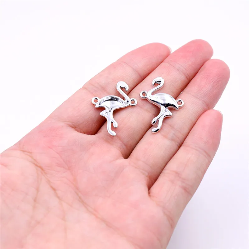 17 10pcs S Flamingo Все оптовые DIY золотые шармы-соединители для браслетов аксессуары несколько серебряных Подвески-соединители для изготовления ювелирных изделий на продажу - Цвет: 17 10pcs S Flamingo