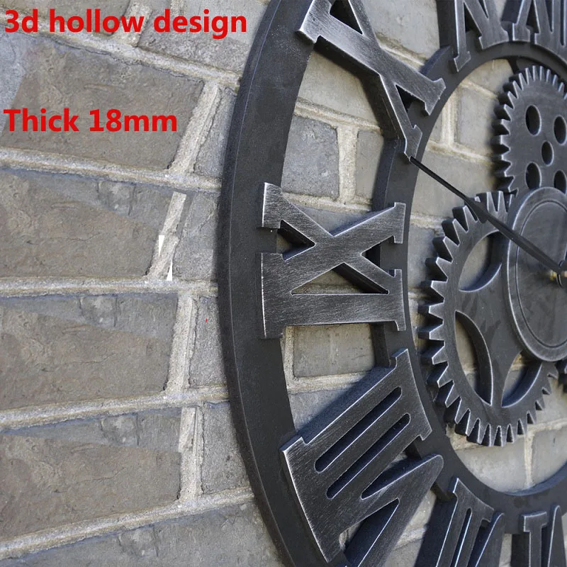 

80CM Large Wall Clock Saat 3d Gear Clock Wooden Duvar Saati Wall Watch Reloj Pared Relogio De Parede Horloge Murale Home Decor