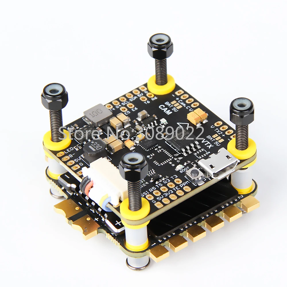 T-MOTOR Контроллер полета Tmotor F4 STM32F405RGT6 и F55A PRO II 6S 4 в 1 ESC BLHELI_32 для гоночного квадрокоптера FPV