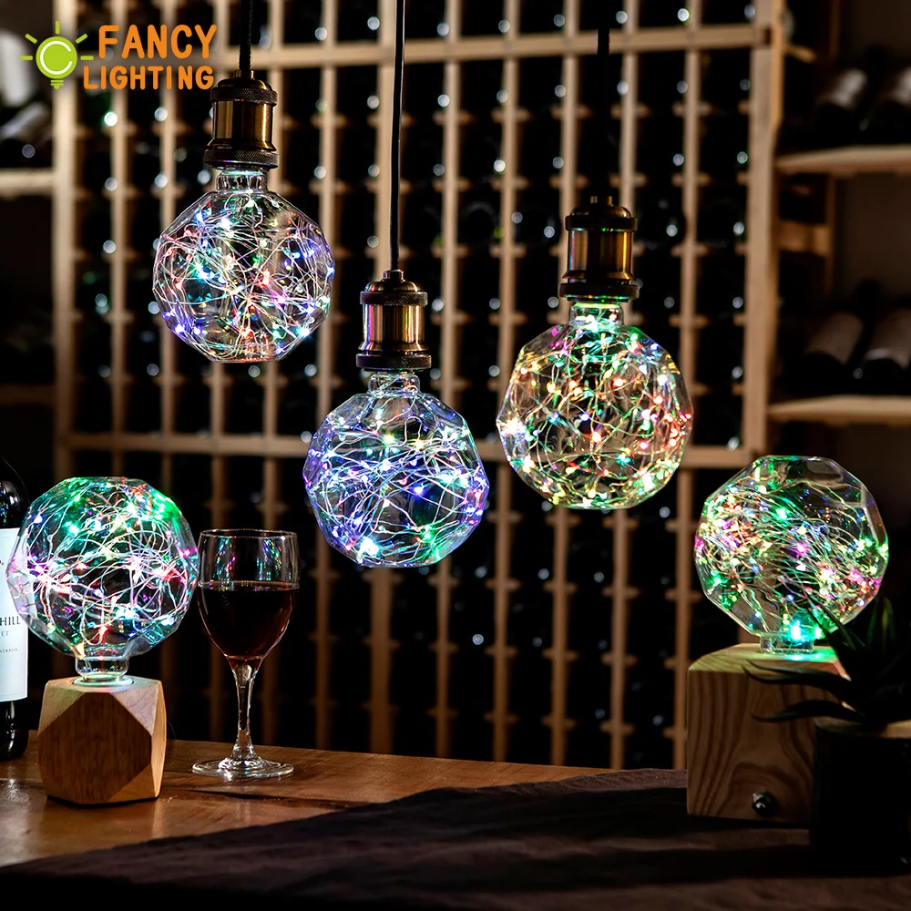 Светодиодная лампа E27 светодиодная RGB для футбольного мяча 110 В 220 декоративная