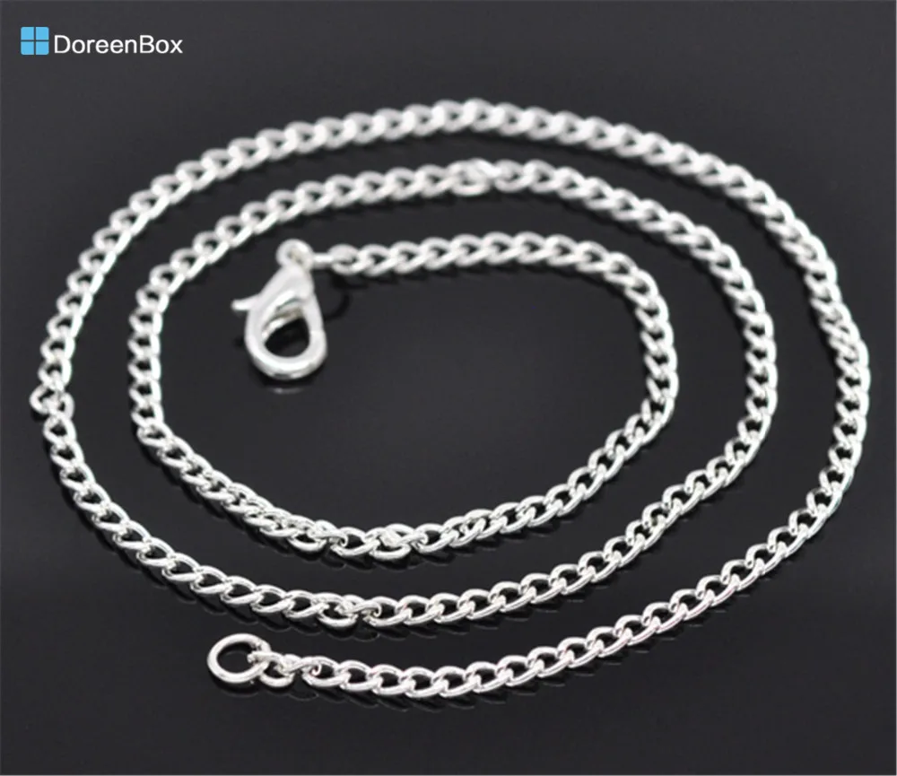 

Цепочка-ожерелье Doreen Box hot- 12, серебристого цвета, 2x3 мм, 18 дюймов (B14102)