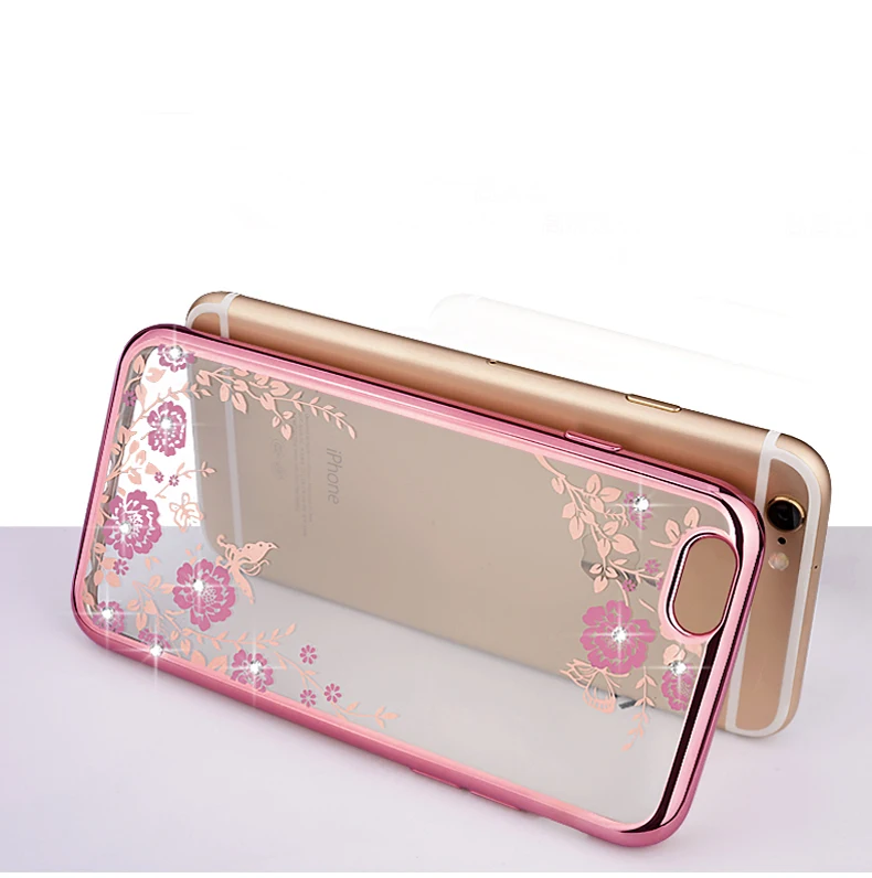Fashion 3D Bling Strass Back TPU Silicone Gel Rubber Case Cover Hybrid Bumper For iphone X 7 7Plus 6 6S Plus 5 5S SE |