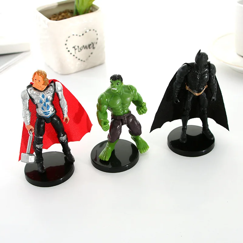 6 шт. фигурки супергероев Мстителей Железный человек Халк Капитан Америка